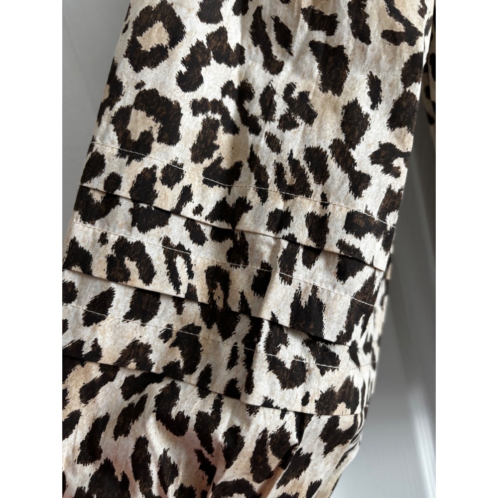 NWT J.Crew Leopard Print Tunic Blouse XXS Oversized Cotton Preppy (fits a small) - Picture 9 of 12